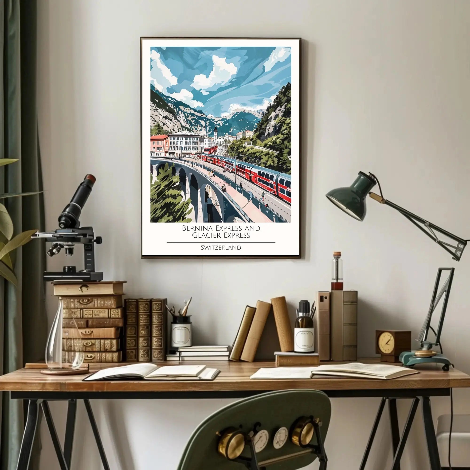 Bernina Express and Glacier Express Scenic Travel Poster PosterGoat