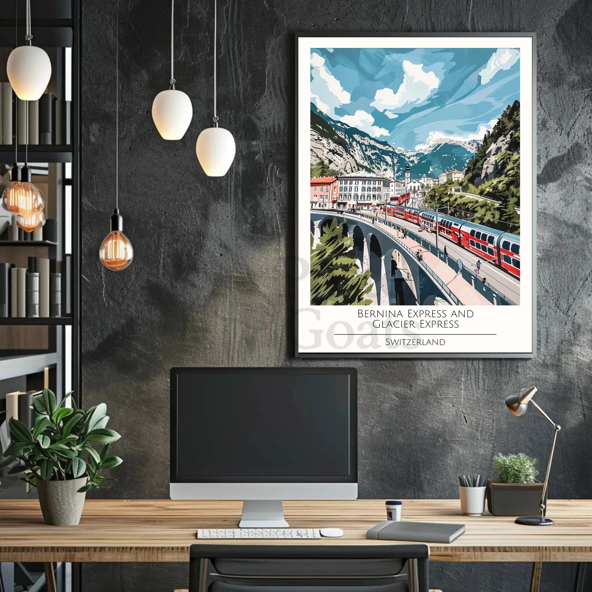 Bernina Express and Glacier Express Scenic Travel Poster PosterGoat