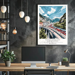 Bernina Express and Glacier Express Scenic Travel Poster PosterGoat