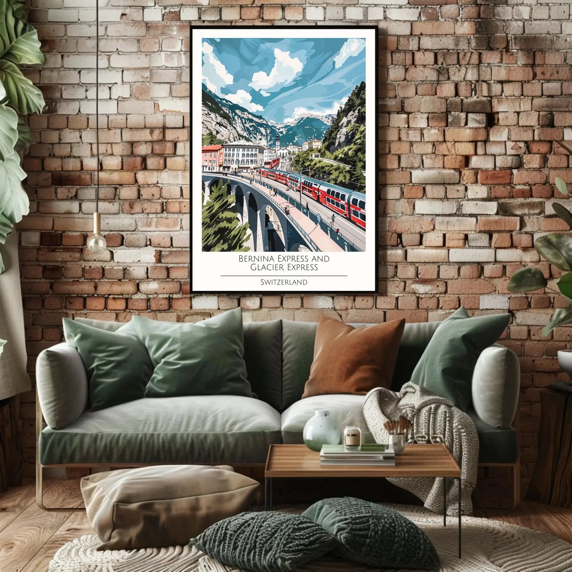 Bernina Express and Glacier Express Scenic Travel Poster PosterGoat
