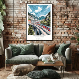 Bernina Express and Glacier Express Scenic Travel Poster PosterGoat