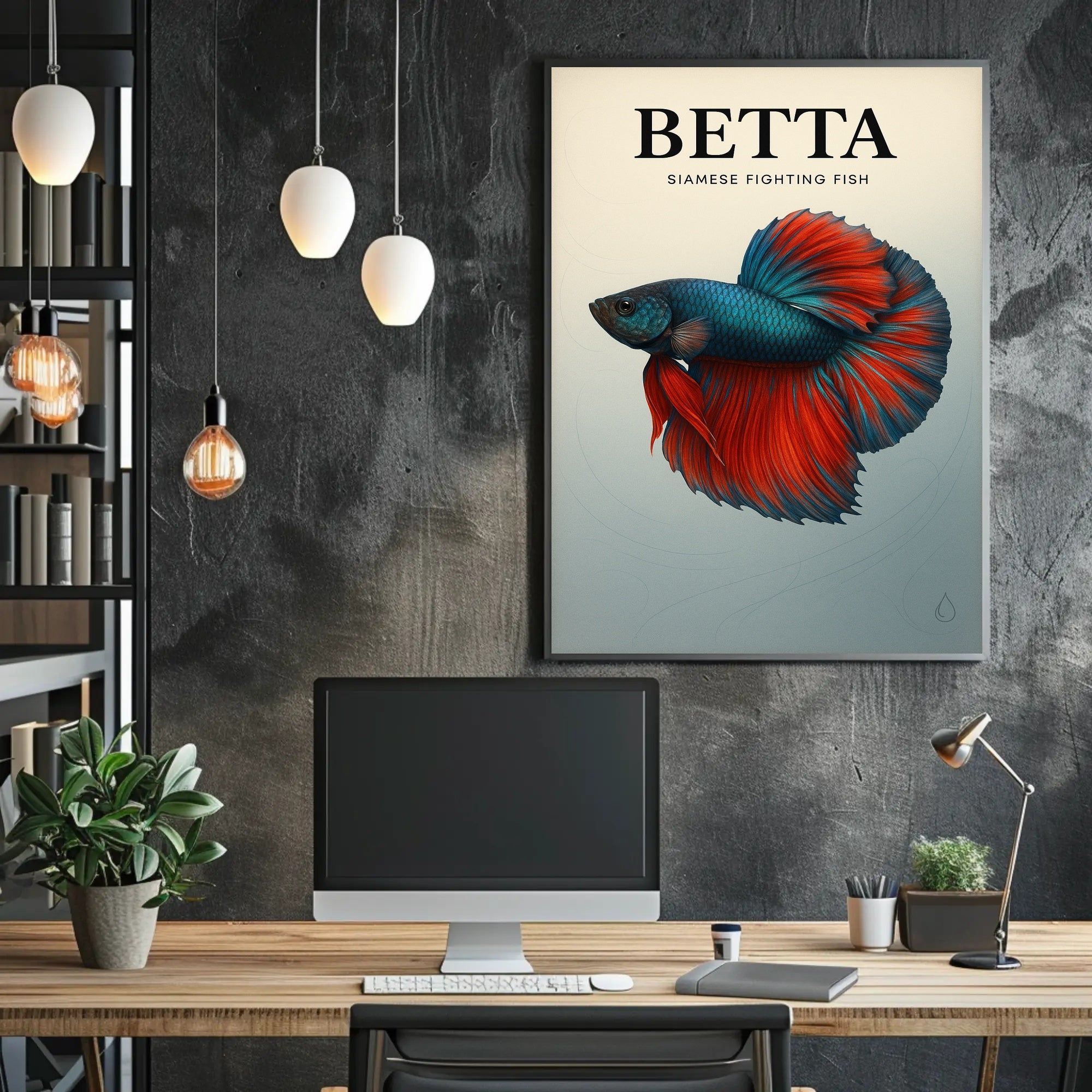 Betta Siamese Fighting Fish Poster PosterGoat