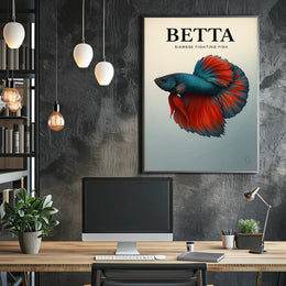 Betta Siamese Fighting Fish Poster PosterGoat