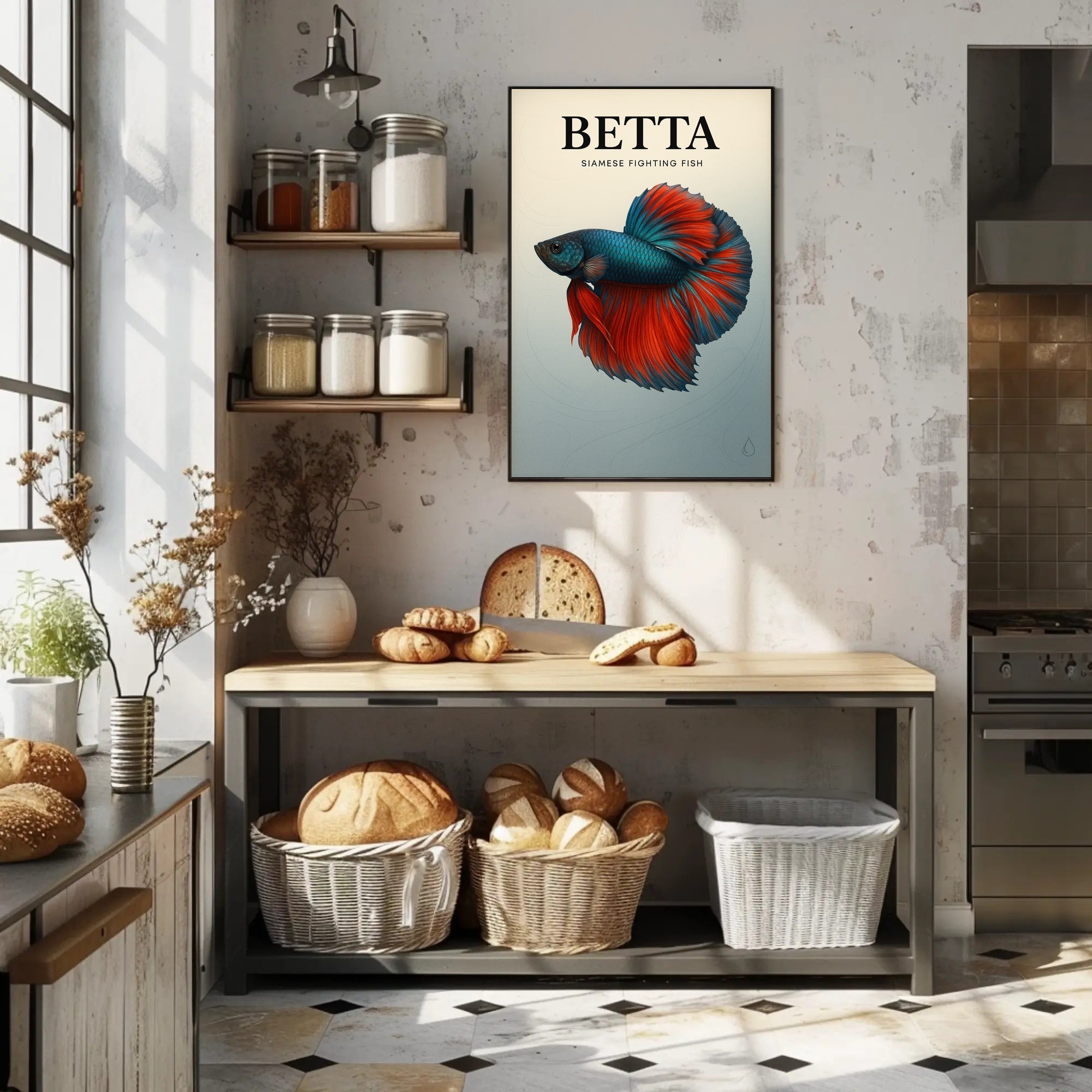 Betta Siamese Fighting Fish Poster PosterGoat