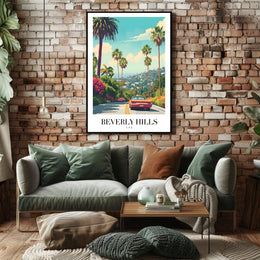 Beverly Hills Vintage Travel Road Nostalgia Travel Poster PosterGoat