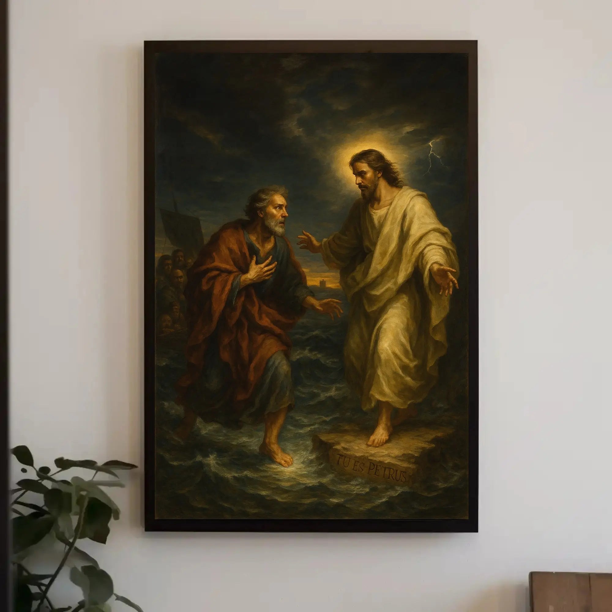 Biblical Stormy Sea Scene - Cultural or Heritage Poster PosterGoat