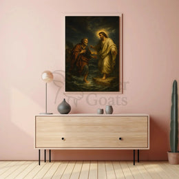Biblical Stormy Sea Scene - Cultural or Heritage Poster PosterGoat