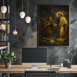 Biblical Stormy Sea Scene - Cultural or Heritage Poster PosterGoat