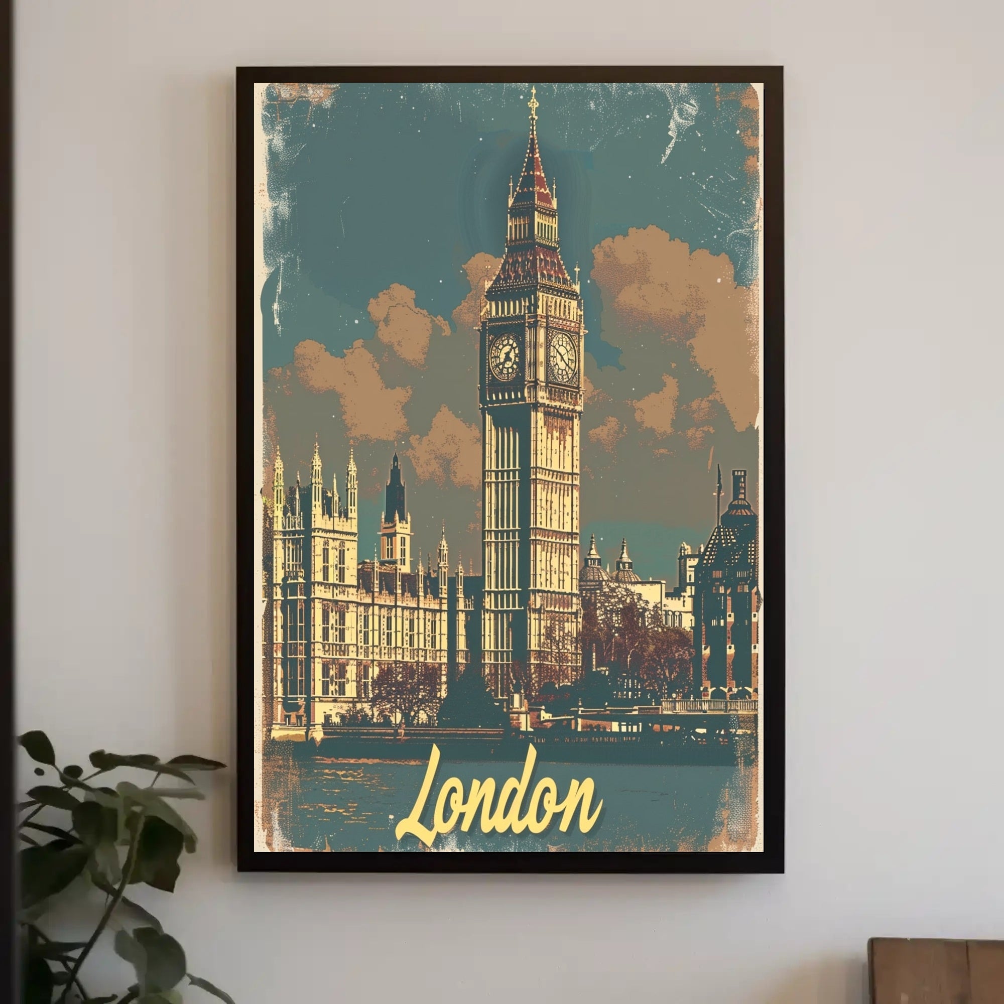 Big Ben London Vintage Travel Poster PosterGoat