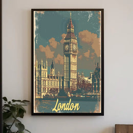 Big Ben London Vintage Travel Poster PosterGoat