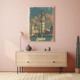 Big Ben London Vintage Travel Poster PosterGoat