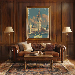 Big Ben London Vintage Travel Poster PosterGoat