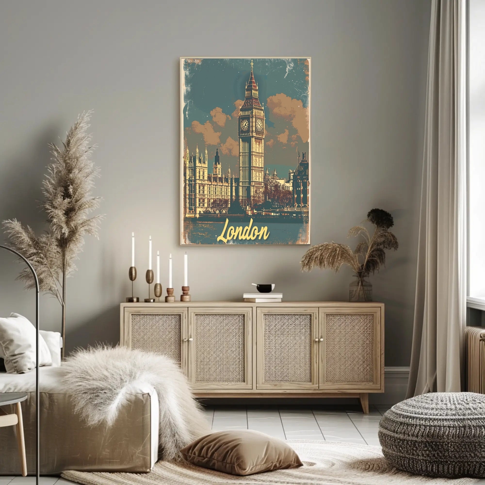 Big Ben London Vintage Travel Poster PosterGoat