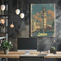 Big Ben London Vintage Travel Poster PosterGoat