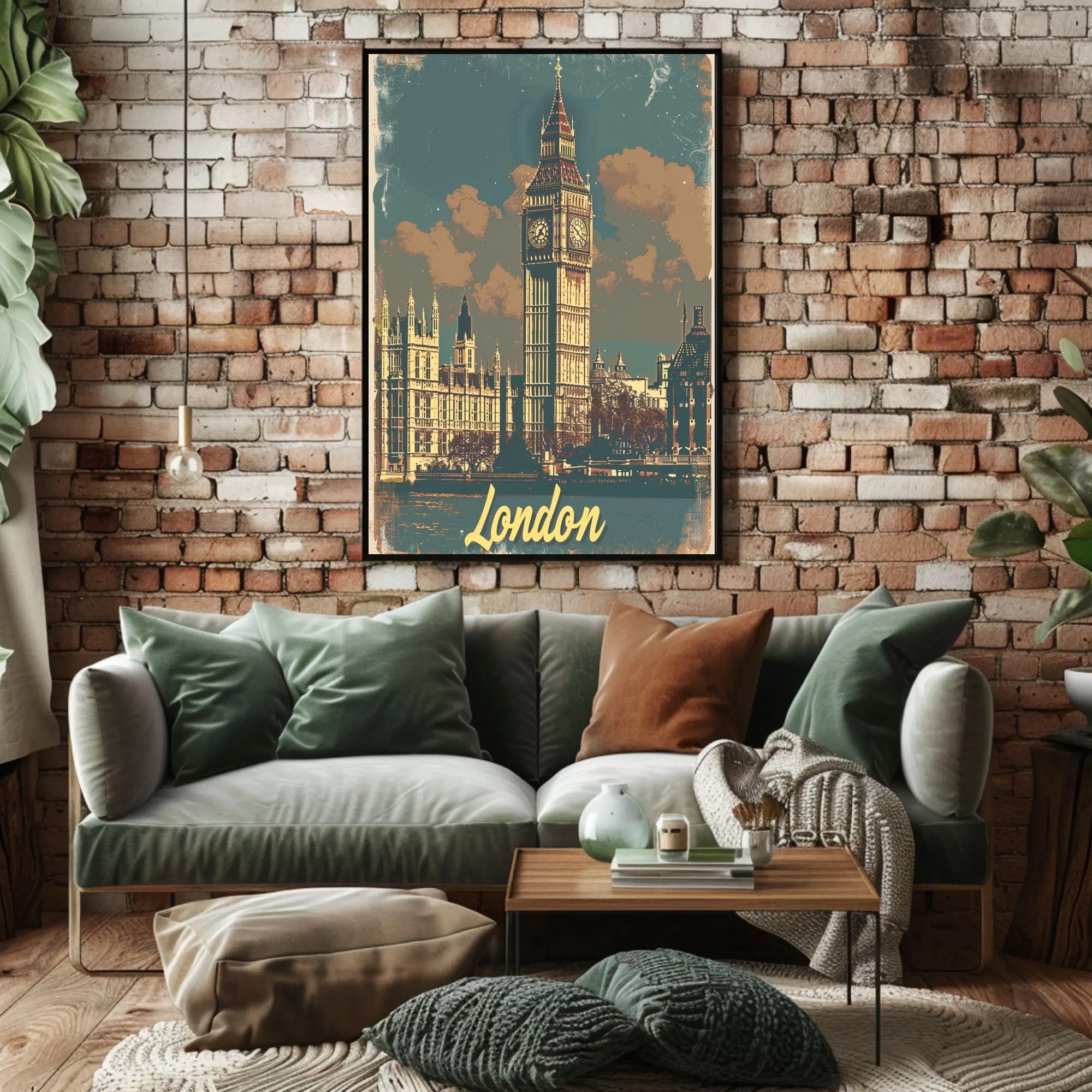 Big Ben London Vintage Travel Poster PosterGoat