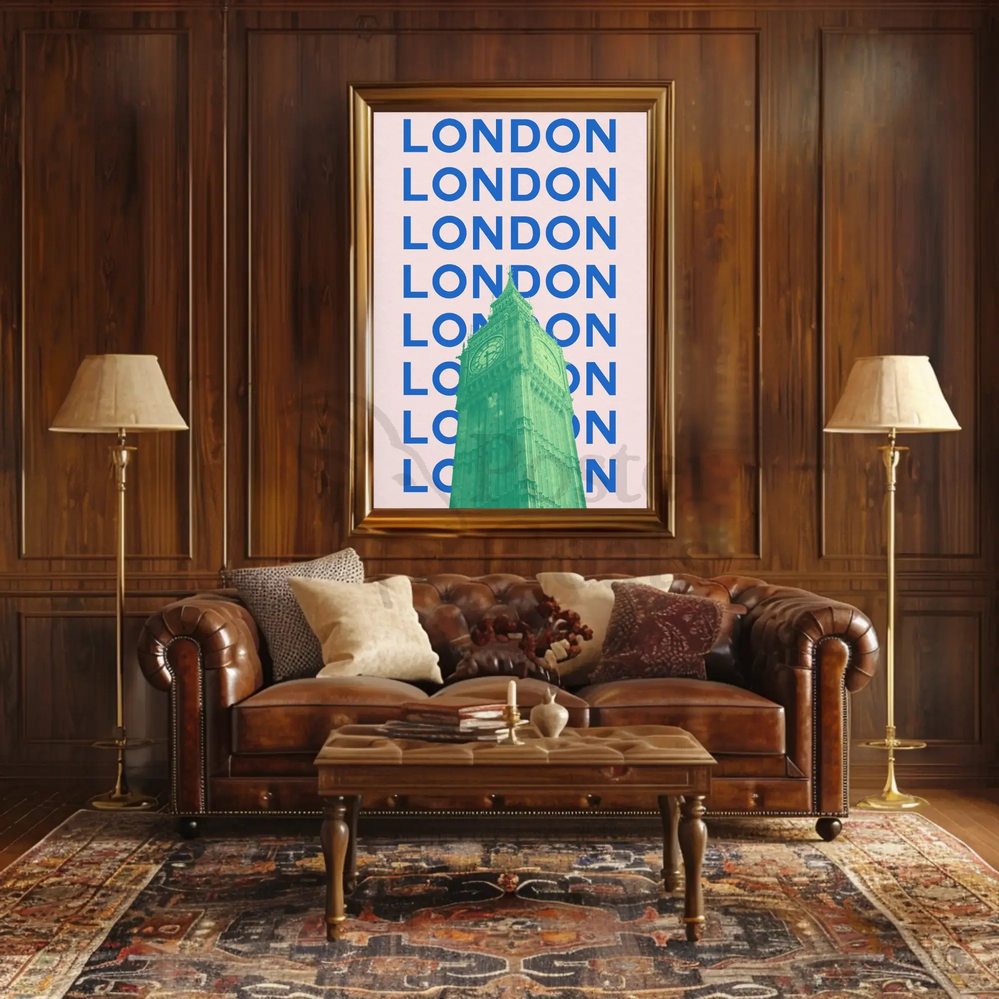 Big Ben Modern London Travel Poster PosterGoat
