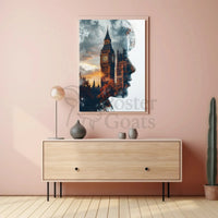 Big Ben Silhouette Reflection Artistic Travel Poster PosterGoat