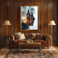 Big Ben Silhouette Reflection Artistic Travel Poster PosterGoat