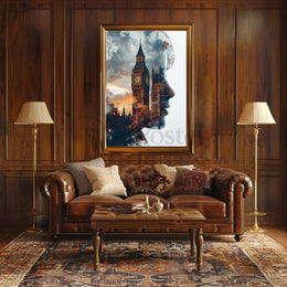 Big Ben Silhouette Reflection Artistic Travel Poster PosterGoat