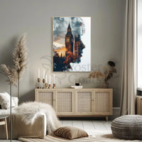 Big Ben Silhouette Reflection Artistic Travel Poster PosterGoat