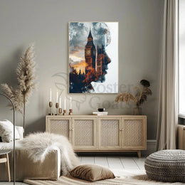 Big Ben Silhouette Reflection Artistic Travel Poster PosterGoat