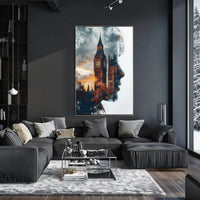 Big Ben Silhouette Reflection Artistic Travel Poster PosterGoat