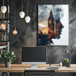 Big Ben Silhouette Reflection Artistic Travel Poster PosterGoat