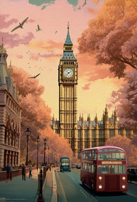 Big Ben Sunset Travel Poster PosterGoat