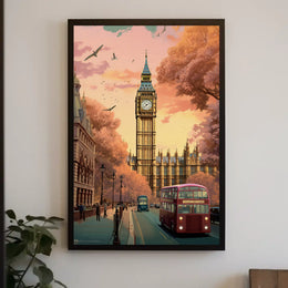 Big Ben Sunset Travel Poster PosterGoat