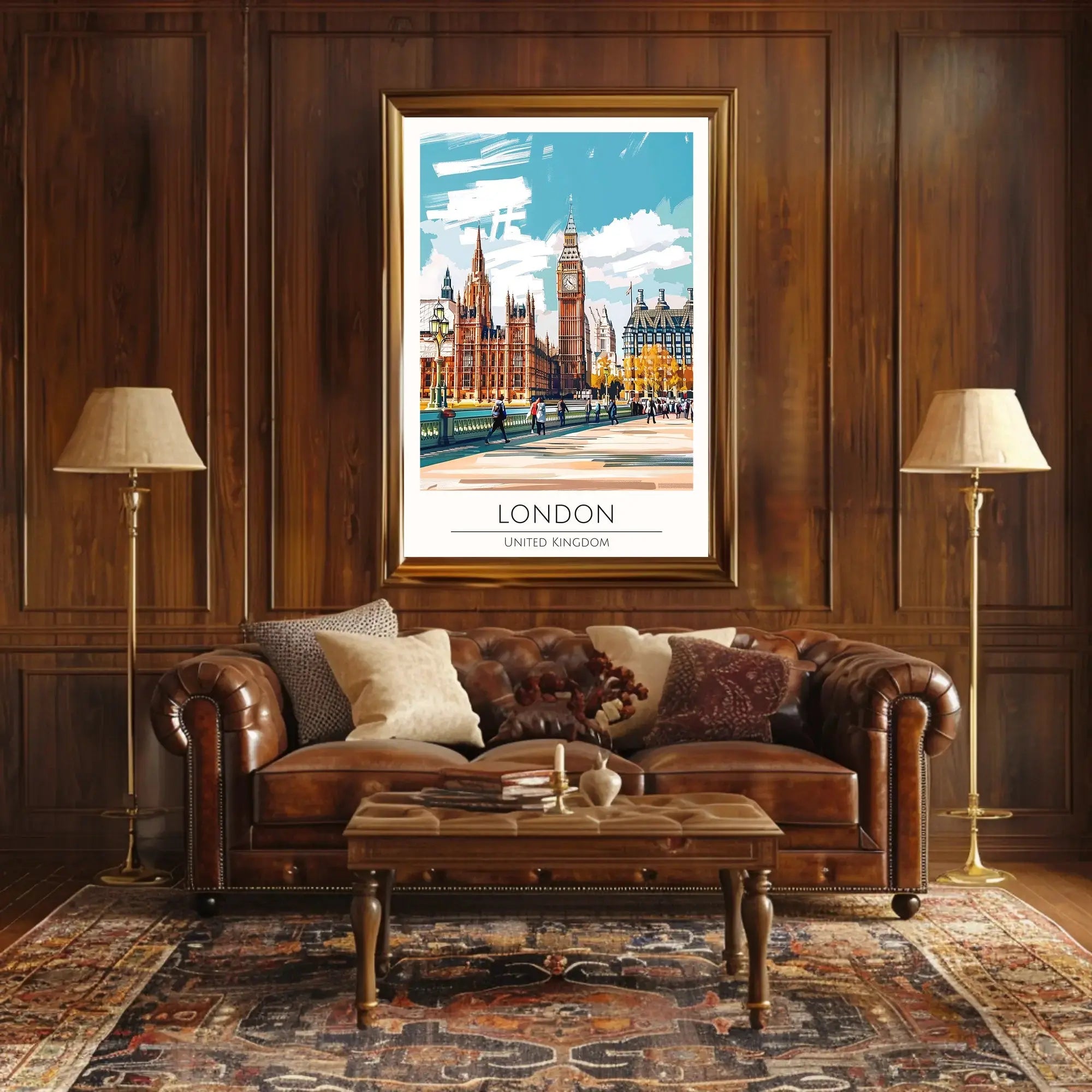 Big Ben and Westminster London Landmarks Travel Poster PosterGoat