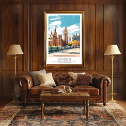Big Ben and Westminster London Landmarks Travel Poster PosterGoat