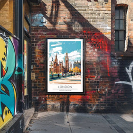 Big Ben and Westminster London Landmarks Travel Poster PosterGoat