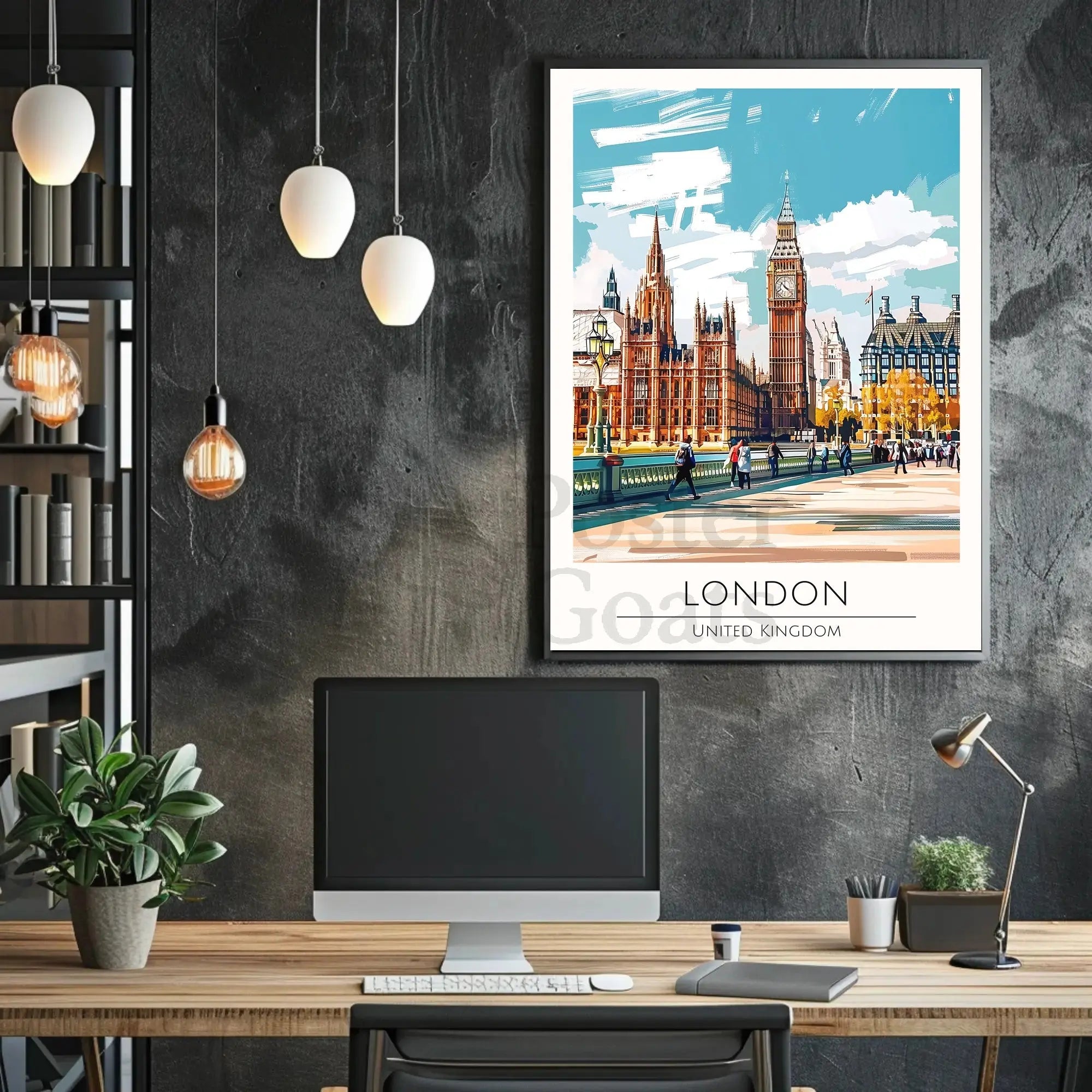 Big Ben and Westminster London Landmarks Travel Poster PosterGoat
