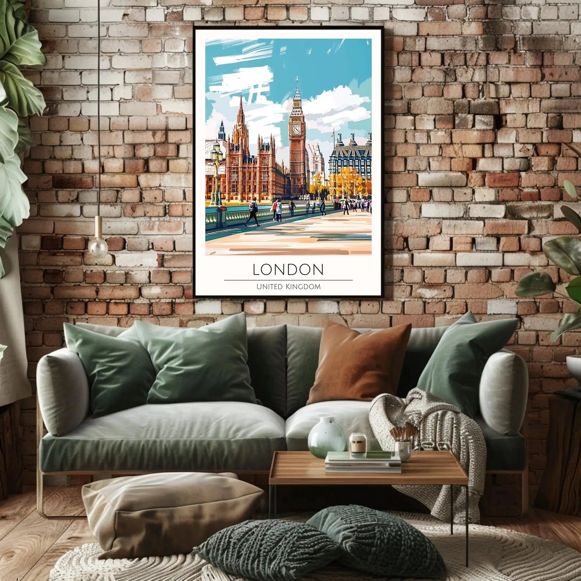 Big Ben and Westminster London Landmarks Travel Poster PosterGoat