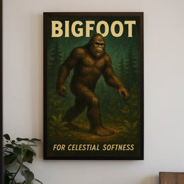 Bigfoot Mystery Celestial Softness Vintage Artistic Poster PosterGoat