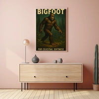 Bigfoot Mystery Celestial Softness Vintage Artistic Poster PosterGoat