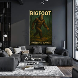 Bigfoot Mystery Celestial Softness Vintage Artistic Poster PosterGoat