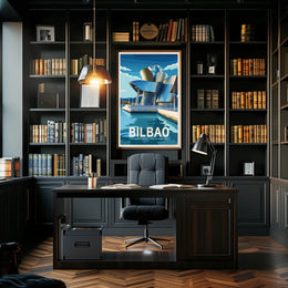 Bilbao Architectural Marvel in Vibrant Artistic Poster PosterGoat