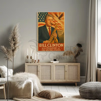 Bill Clinton Saxophone Americana Historical Presidential Poster PosterGoat