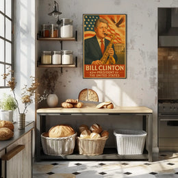Bill Clinton Saxophone Americana Historical Presidential Poster PosterGoat