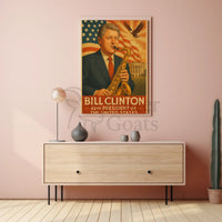 Bill Clinton Saxophone Americana Historical Presidential Poster PosterGoat