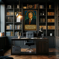 Bill Clinton Stained Glass Art Historical Presidential Poster PosterGoat
