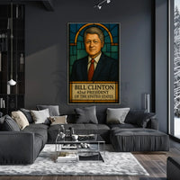 Bill Clinton Stained Glass Art Historical Presidential Poster PosterGoat