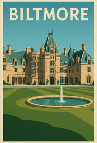 Biltmore Estate Vintage Asheville Travel Poster PosterGoat