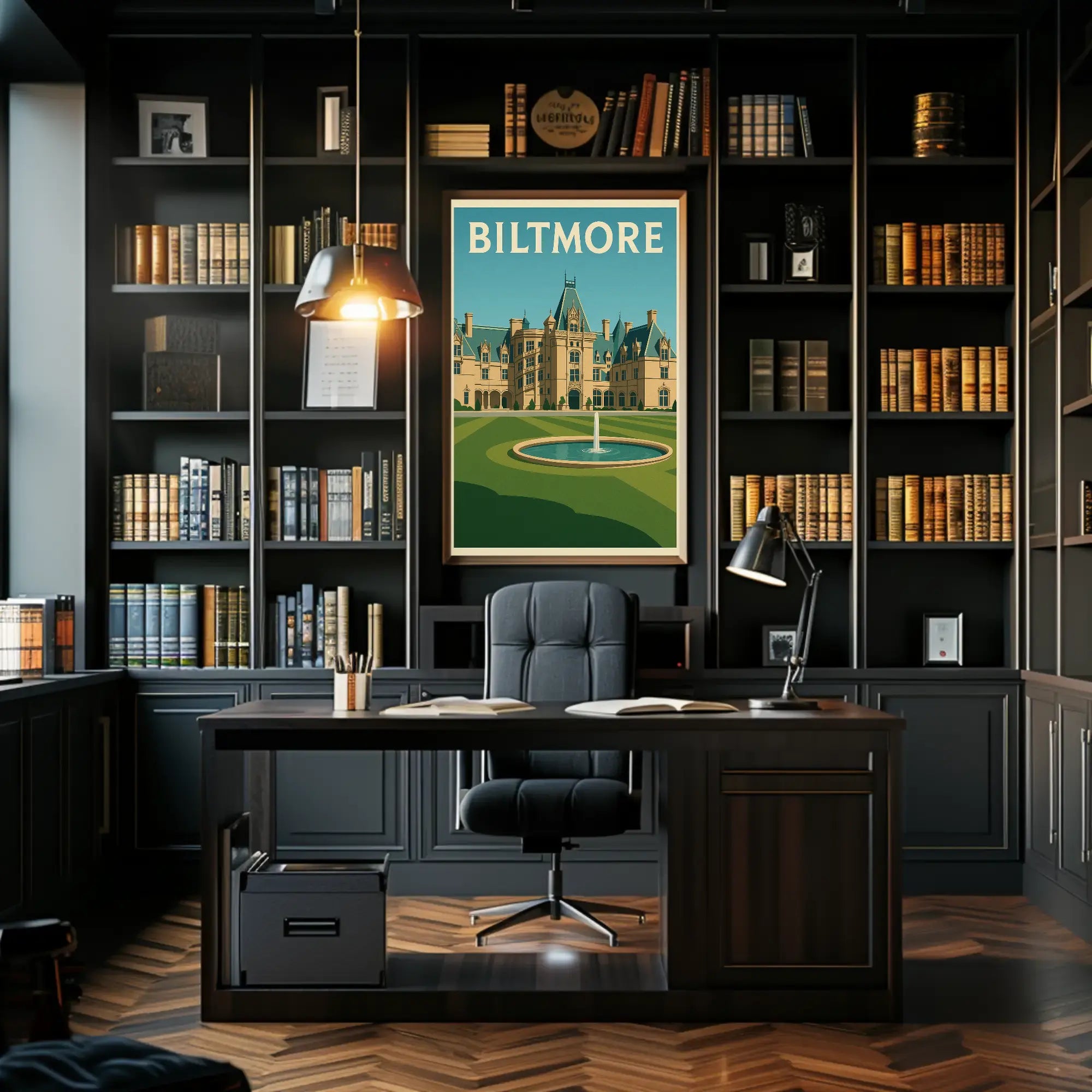 Biltmore Estate Vintage Asheville Travel Poster PosterGoat