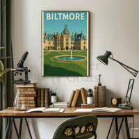 Biltmore Estate Vintage Asheville Travel Poster PosterGoat