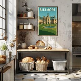 Biltmore Estate Vintage Asheville Travel Poster PosterGoat