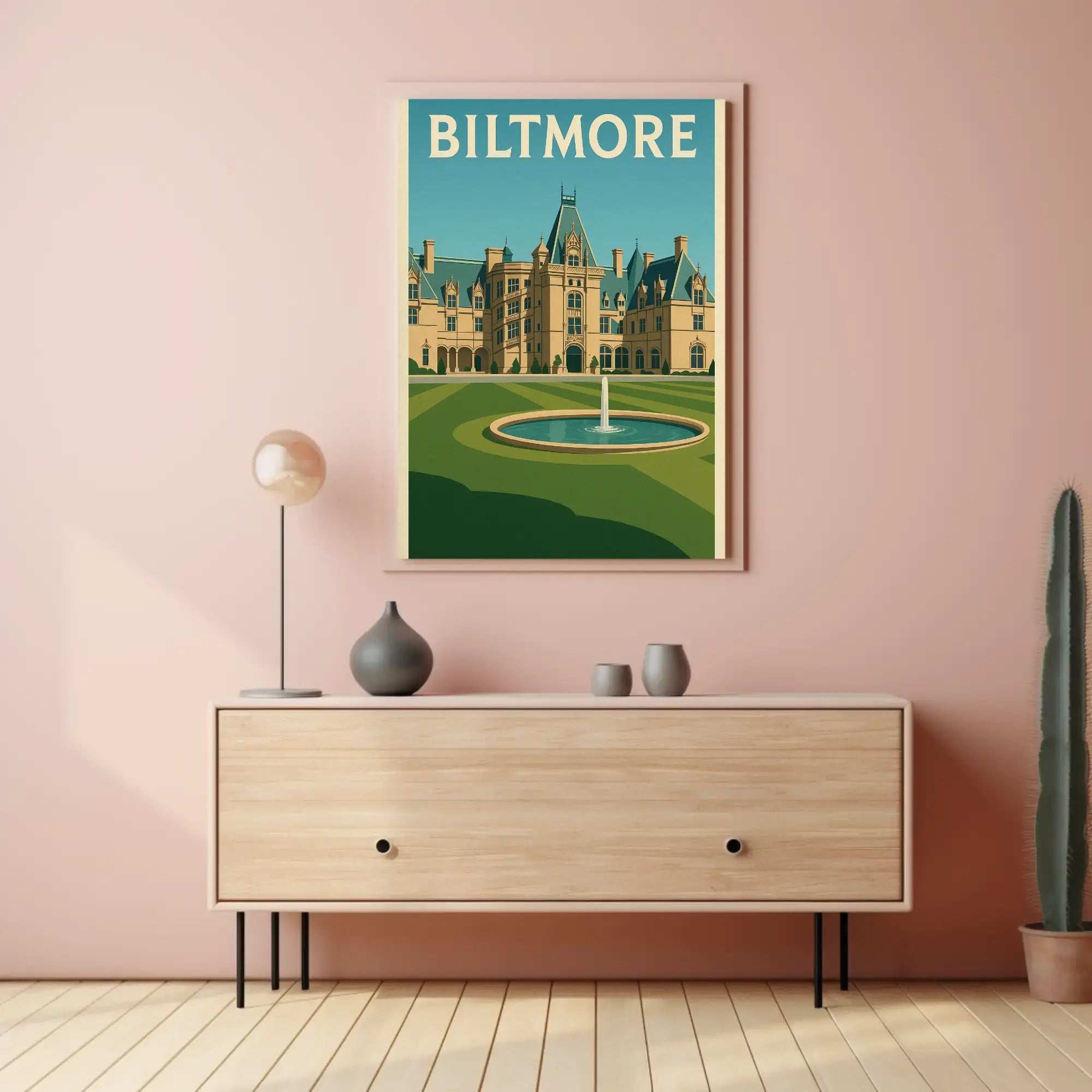 Biltmore Estate Vintage Asheville Travel Poster PosterGoat