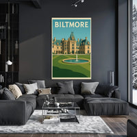 Biltmore Estate Vintage Asheville Travel Poster PosterGoat