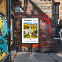 Binghamton Contemporary Illustrated Landscape Travel Poster PosterGoat
